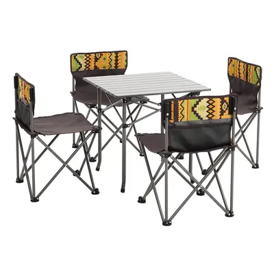 5 Piece Folding Camping Table and Chairs Set Portable with Carrying Bag