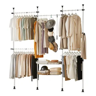 SoBuyÂ® KLS04, Adjustable Wardrobe Organiser Telescopic Clothes Shelf