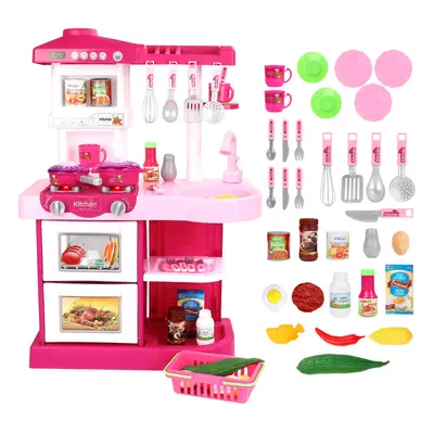 My Little Chef Kitchen Play Set with Accessories, Light and Sound Features (Pink)