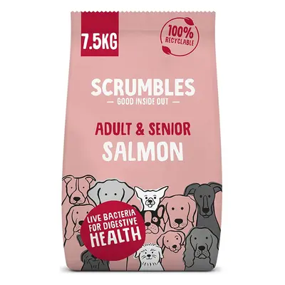 Scrumbles Natural Dry Dog Food, Grain Free Recipe with Fresh Salmon, for Adults and Senior Breed