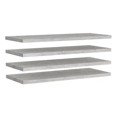 vidaXL 4x Floating Wall Shelves Concrete Grey MDF Wall Ledge Hanging Shelf