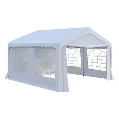 Outsunny 4m Gazebo Garden Marquee Canopy Party Carport Shelter Garage Tent White