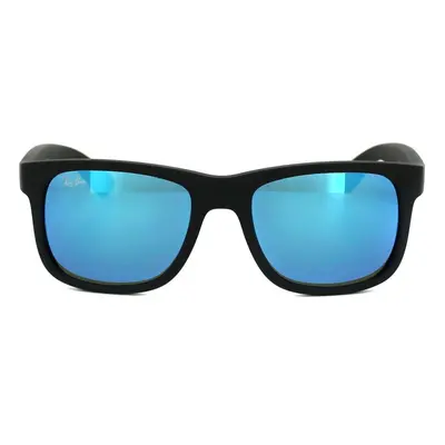 Ray-Ban Sunglasses Justin 622/55 Rubber Black Blue Mirror Large 55mm