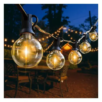 150FT/45.7M Outdoor String Lights LED Mains Powered, G40 Garden Lights with LED Shatterproof Bul