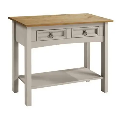 Corona Console Table Grey Wax Drawer Solid Pine Furniture living