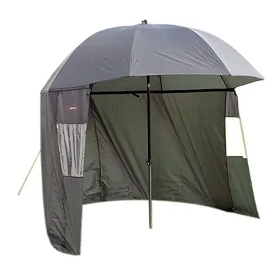 Ultra Fishing Shelter 2.2m Multi-Angle Tilt Top Umbrella Brolly Bivvy w/Zip Sides Windows and Ca