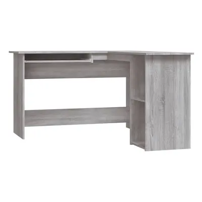 vidaXL Corner Desk Computer Desk L-shaped Desk Grey Sonoma Engineered Wood