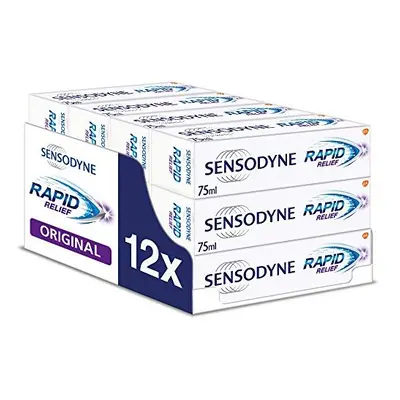 Sensodyne Sensitive Toothpaste Rapid Relief Original ml, Pack of (12 x ml)