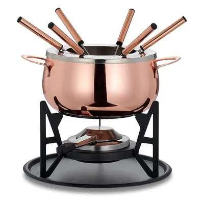 Oak & Steel - Stainless Steel Rose Gold Fondue Gift Set, Ideal for Person