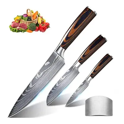 3 Pieces Kitchen Knife Sets,Chef Knife Inch-Professional Ultra Sharp Cooking Knife, Inch Santoku