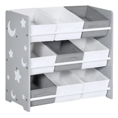 ZONEKIZ Storage Unit w/ Removable Storage Baskets for Nursery Playroom - Grey