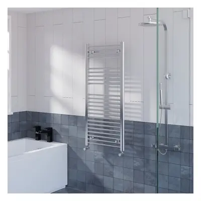 WarmeHaus Straight Heated Towel Rail Bathroom Ladder Radiator Central Heating Chrome 1100x500mm