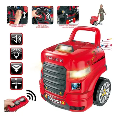 Pretend Play Realistic Mechanic Take Apart Building Toy Truck with Remote Control Key with Sound