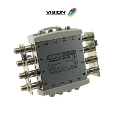 Vision V4-812G Cascadable Line Powered Multiswitch 12dB Gain 4x8 Way