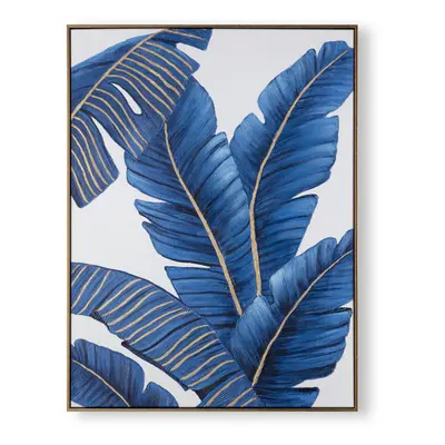 Art for the Home Blissful Blue Tropics Framed Printed Canvas