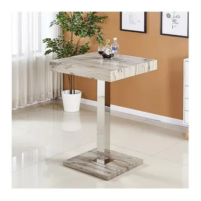 Topaz Square Wooden Bar Table In Grey Oak Effect