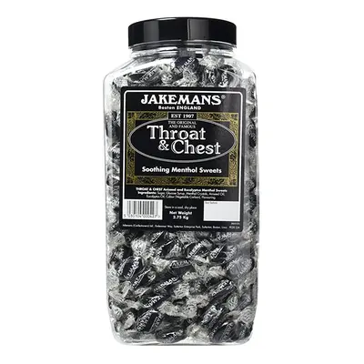 Jakemans Throat and Chest Flavour - 2.75kg jar - Soothing menthol sweets - Suitable for vegetari