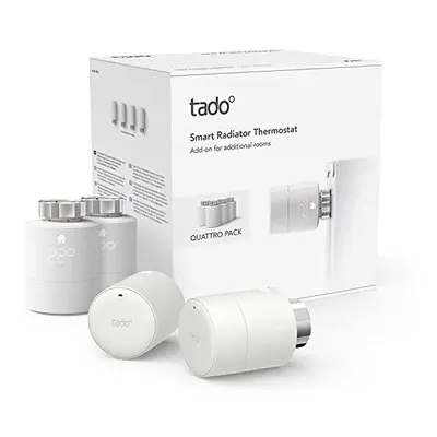 tado Smart Radiator Thermostat - Quattro Pack, Add-ons for Multi-Room Control, Intelligent Heati