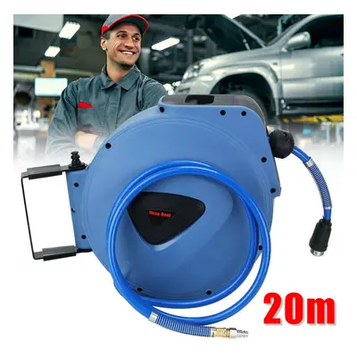 20M Compressed Air Hose Reel Compressor Pneumatic Drum Garage Workshop