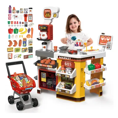 Supermarket Playset for Kids,66 PCS Grocery Store Playset