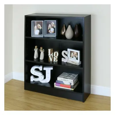 3 Tier Black Wood Bookcase Storage Free Standing Display Shelf Cabinet