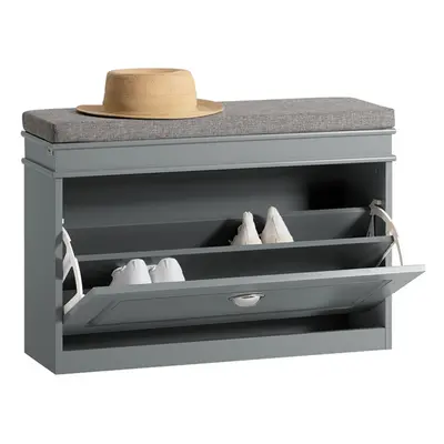 SoBuy FSR82-L-HG, Shoe Bench Shoe Rack Shoe Cabinet with Seat Cushion