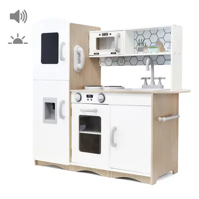 Wooden Play Kitchen Pretend Role Play Kitchen Toy Set - White