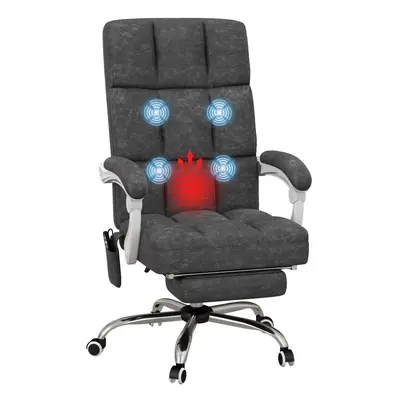 Vinsetto Massage Office Chair w/ Heat, Ergonomic Desk Chair w/ Footrest, Grey