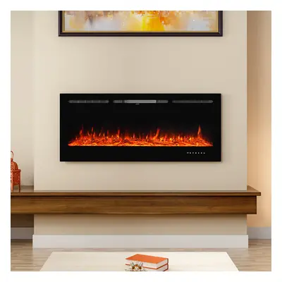 40 Inch LED Electric Fireplace Wall Mounted Flame Colours