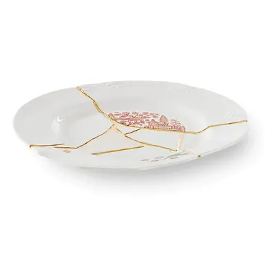 Seletti Kintsugi Dinner Plate in Porcelain and Carat Gold mod.