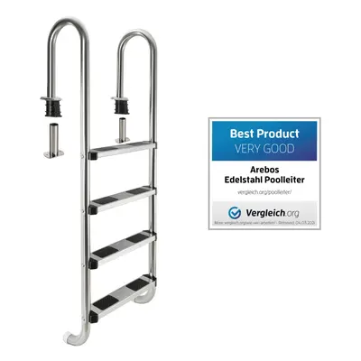 AREBOS Pool Ladder | Installation Ladder | Swimming Pool | Stairs Entry Ladder | Anti-slip Surfa