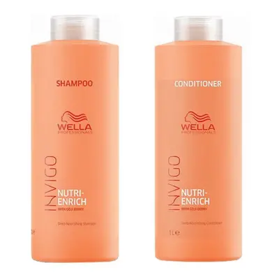 Wella INVIGO Nutri-Enrich Deep Nourishing Shampoo 1000ml and Conditioner 1000ml