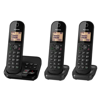 PANASONIC KX-TGC423EB Cordless Phone with Answering Machine - Triple Handsets