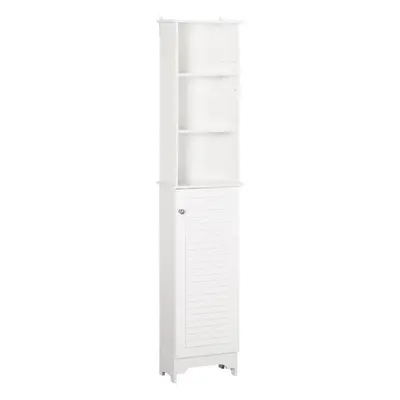 HOMCOM 165cm Freestanding Slimline Bathroom Storage Cabinet w/ Shelves