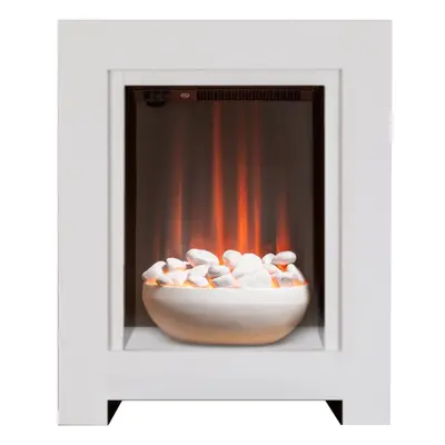 Adam Monet Fireplace Suite in Pure White with Electric Fire, Inch