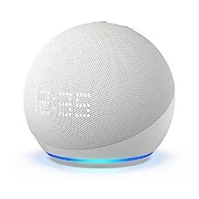 Amazon Echo Dot (5th Generation, White) with Clock