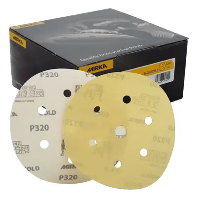 Mirka Gold Hook-It DA Sanding Discs 150mm 6" Grit 6+1 Hole Sander Pads