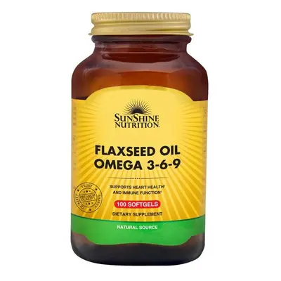 Sunshine Nutrition Organic Flaxseed Oil Omega 3-6-9 Softgel Providing a Convenient & Long-lastin