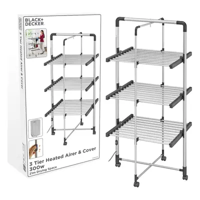 Black+Decker Tier Heated Airer Wheels And Cover 300W