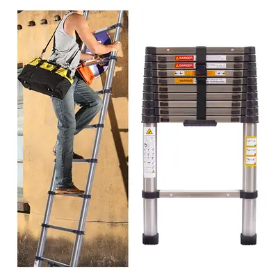 10.5ft Telescoping Ladder Steel Extension Folding Step Ladder Heavy Duty Multipurpose Telescopic