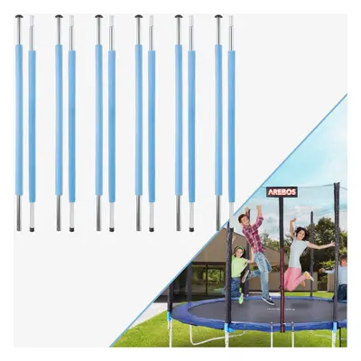 AREBOS net poles complete set pieces | trampoline net poles x cm | incl. foam padding and cover 