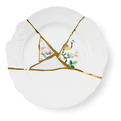 Seletti Kintsugi Dinner Plate in Porcelain and Carat Gold mod.