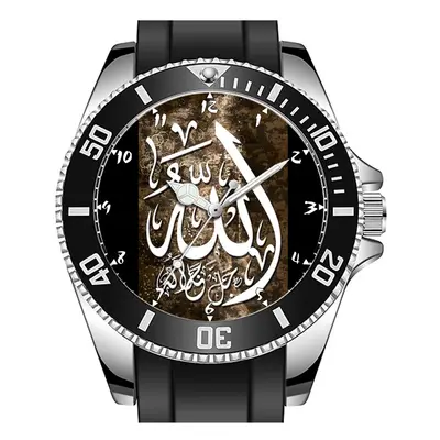 Islamic Calligraphic Art Allah In Arabic Sporty Unique Stylish Wrist Watch