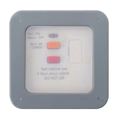 IP66 Waterproof 13A RCD Protected Switched Fused Connection Unit With Neon Power Indicator