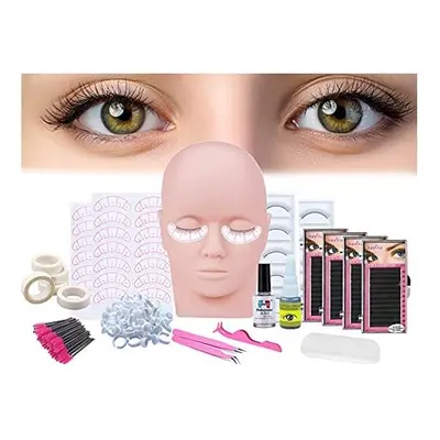 Lash Eyelash Extension Kit, Professional Mannequin Head Training For Beginners Eyelashes Extensi