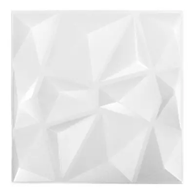 vidaXL 3D Wall Panels Wall Paper Wall Cover Decor pcs Diamond White mÂ²