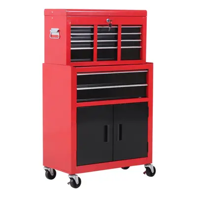 Portable Toolbox Tool Box Top Chest Cabinet Garage Storage Roll Cab Red New