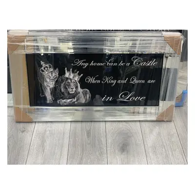 WALL FRAME OF LION KING AND QUEEN WITH CROWNS 82x42cm