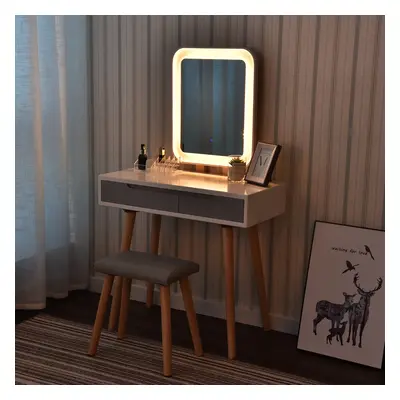 ELECWISH Dressing Table with Square Mirror Makeup Vanity Table Set