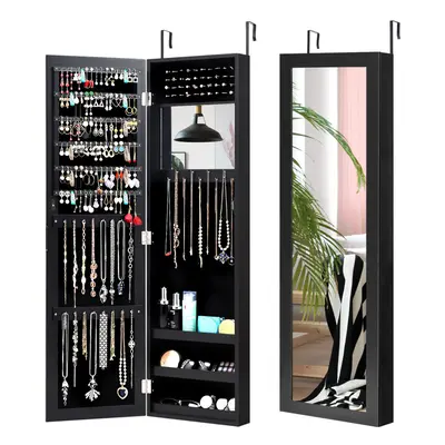 Mirrored Jewelry Cabinet Wall Mounted/Door Hanging Jewelry Armoire